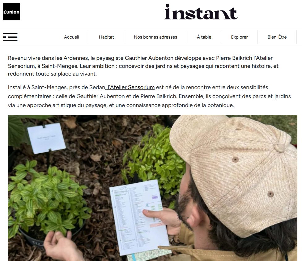 Article de presse atelier sensorium
